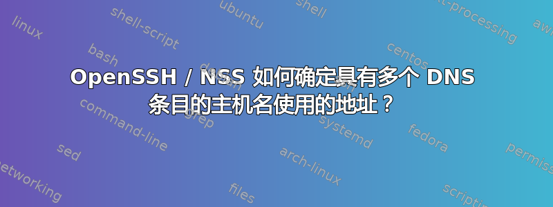 OpenSSH / NSS 如何确定具有多个 DNS 条目的主机名使用的地址？