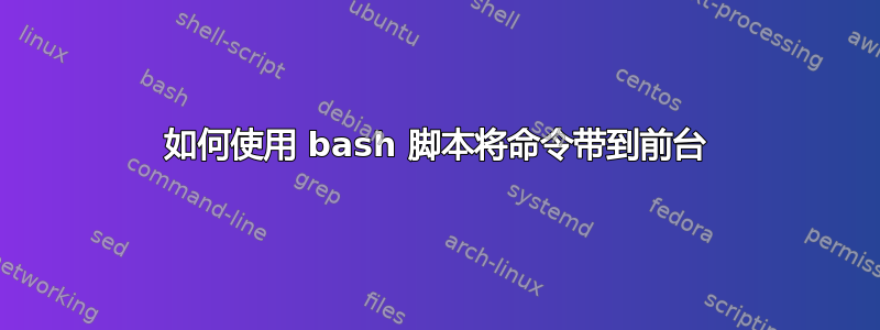 如何使用 bash 脚本将命令带到前台