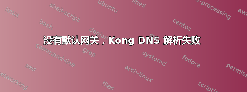 没有默认网关，Kong DNS 解析失败