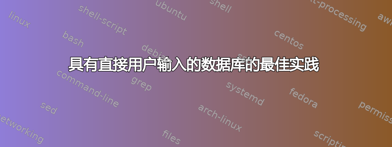 具有直接用户输入的数据库的最佳实践