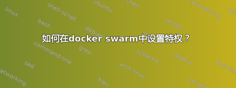 如何在docker swarm中设置特权？