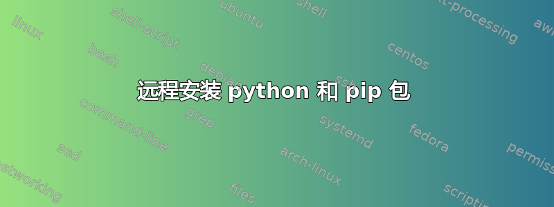 远程安装 python 和 pip 包