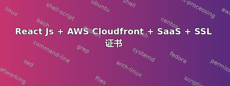 React Js + AWS Cloudfront + SaaS + SSL 证书
