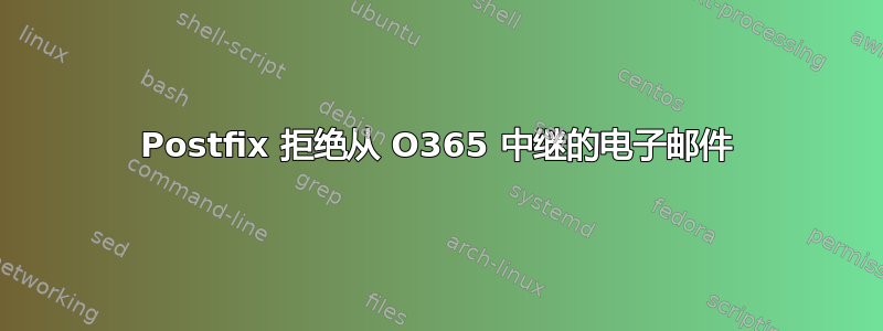 Postfix 拒绝从 O365 中继的电子邮件