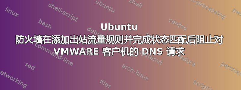 Ubuntu 防火墙在添加出站流量规则并完成状态匹配后阻止对 VMWARE 客户机的 DNS 请求