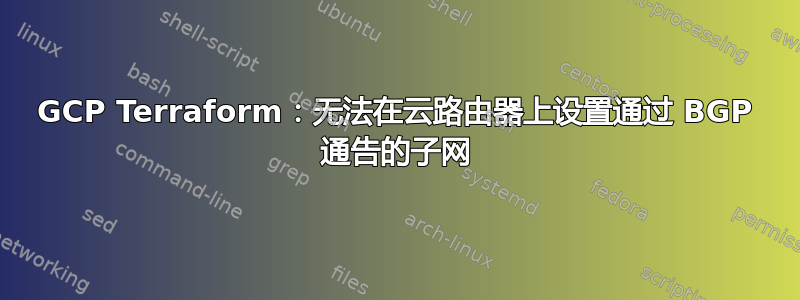 GCP Terraform：无法在云路由器上设置通过 BGP 通告的子网