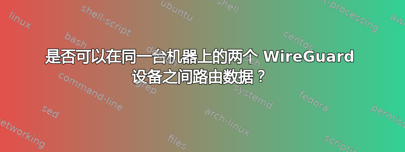 是否可以在同一台机器上的两个 WireGuard 设备之间路由数据？