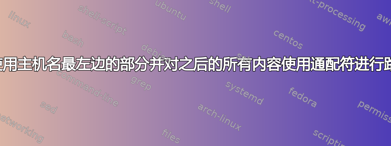 我可以使用主机名最左边的部分并对之后的所有内容使用通配符进行路由吗？