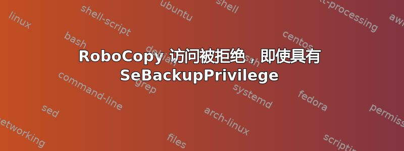 RoboCopy 访问被拒绝，即使具有 SeBackupPrivilege