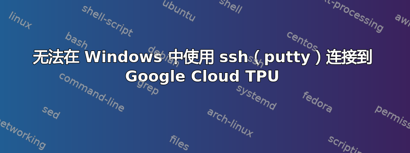 无法在 Windows 中使用 ssh（putty）连接到 Google Cloud TPU