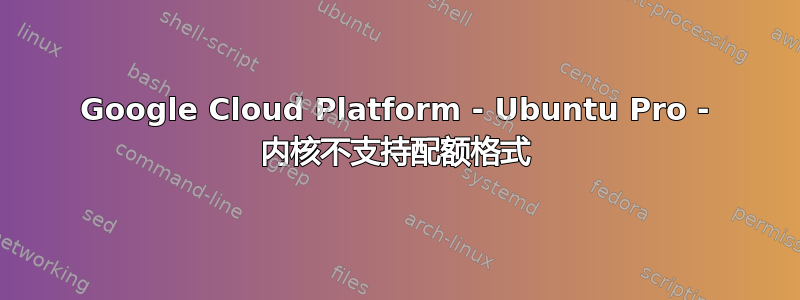 Google Cloud Platform - Ubuntu Pro - 内核不支持配额格式