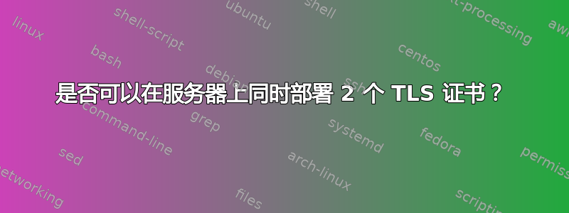 是否可以在服务器上同时部署 2 个 TLS 证书？