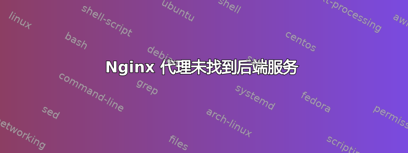 Nginx 代理未找到后端服务