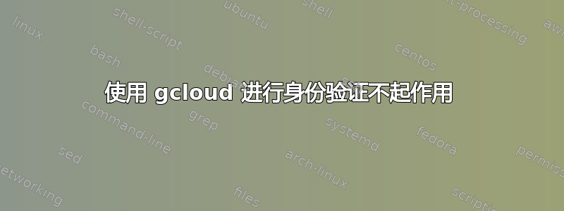 使用 gcloud 进行身份验证不起作用