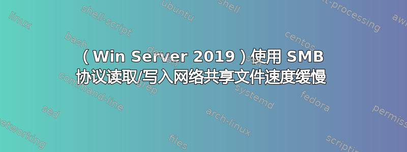 （Win Server 2019）使用 SMB 协议读取/写入网络共享文件速度缓慢