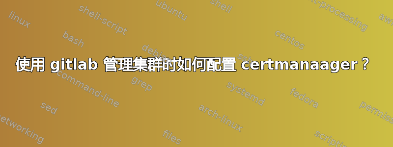 使用 gitlab 管理集群时如何配置 certmanaager？