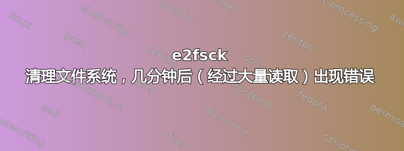 e2fsck 清理文件系统，几分钟后（经过大量读取）出现错误