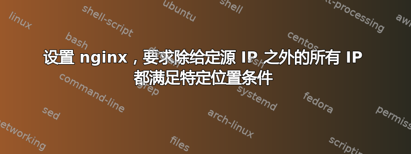 设置 nginx，要求除给定源 IP 之外的所有 IP 都满足特定位置条件