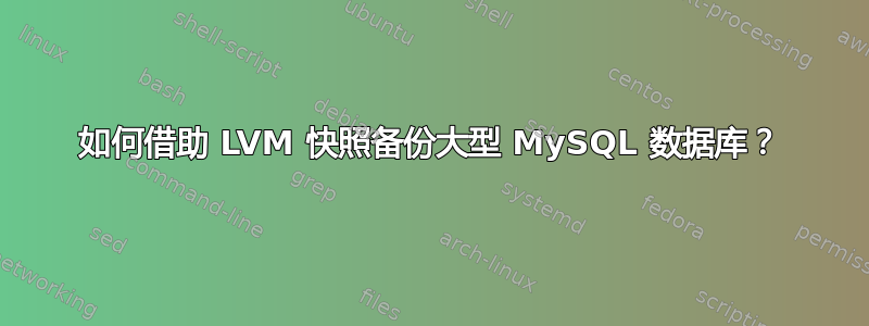 如何借助 LVM 快照备份大型 MySQL 数据库？