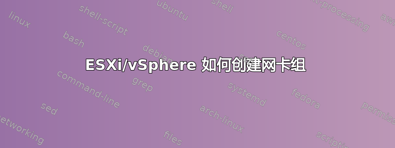 ESXi/vSphere 如何创建网卡组