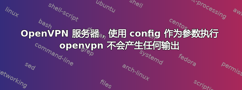 OpenVPN 服务器，使用 config 作为参数执行 openvpn 不会产生任何输出