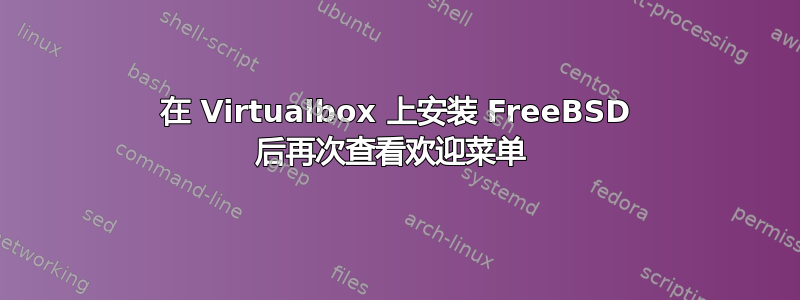 在 Virtualbox 上安装 FreeBSD 后再次查看欢迎菜单 