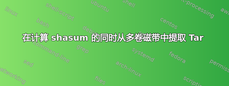 在计算 shasum 的同时从多卷磁带中提取 Tar