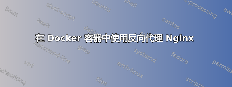 在 Docker 容器中使用反向代理 Nginx