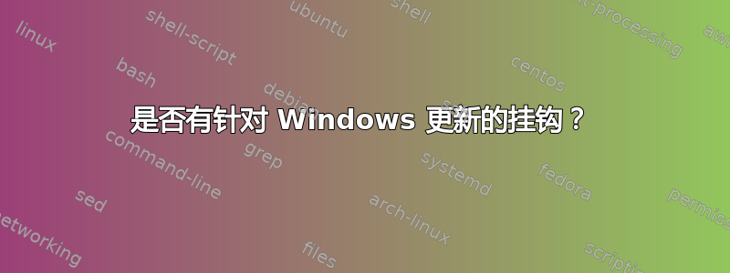 是否有针对 Windows 更新的挂钩？