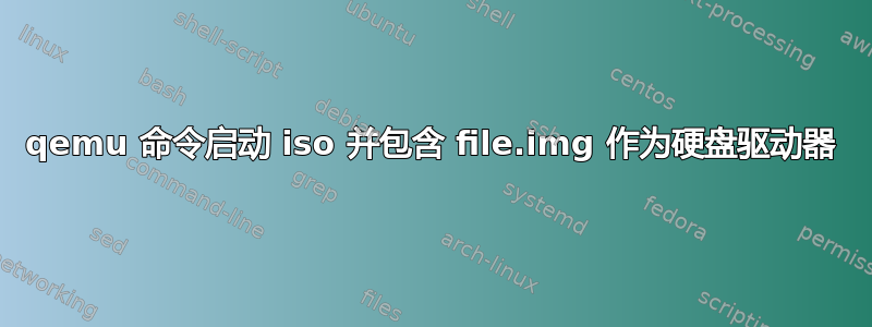 qemu 命令启动 iso 并包含 file.img 作为硬盘驱动器