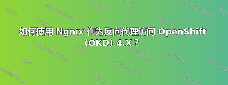 如何使用 Ngnix 作为反向代理访问 OpenShift (OKD) 4.X？