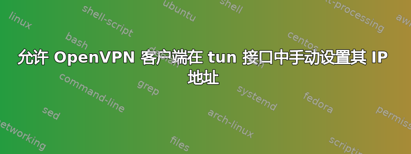 允许 OpenVPN 客户端在 tun 接口中手动设置其 IP 地址