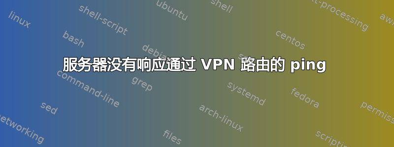 服务器没有响应通过 VPN 路由的 ping