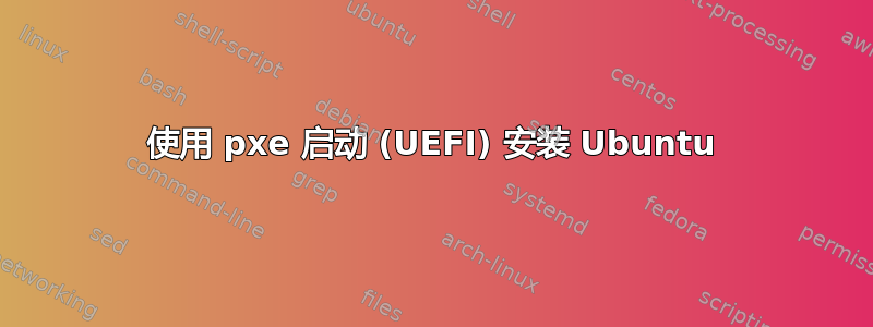 使用 pxe 启动 (UEFI) 安装 Ubuntu