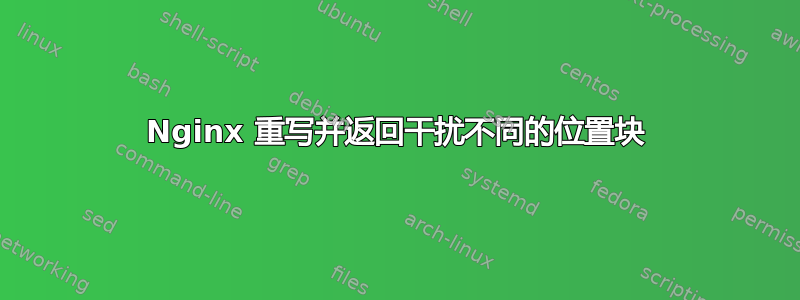 Nginx 重写并返回干扰不同的位置块