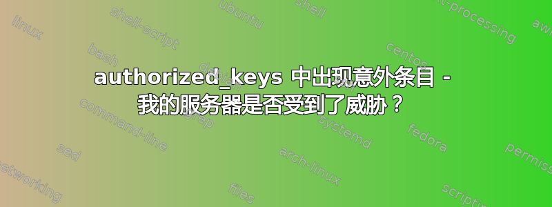 authorized_keys 中出现意外条目 - 我的服务器是否受到了威胁？