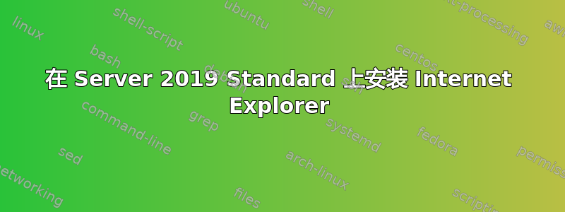 在 Server 2019 Standard 上安装 Internet Explorer