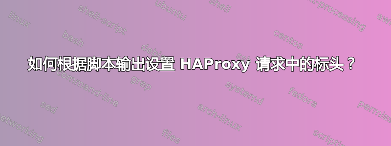 如何根据脚本输出设置 HAProxy 请求中的标头？