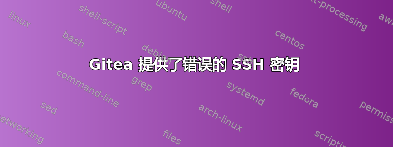 Gitea 提供了错误的 SSH 密钥