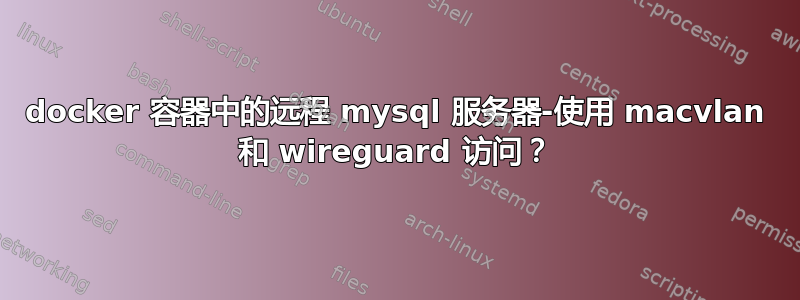 docker 容器中的远程 mysql 服务器-使用 macvlan 和 wireguard 访问？