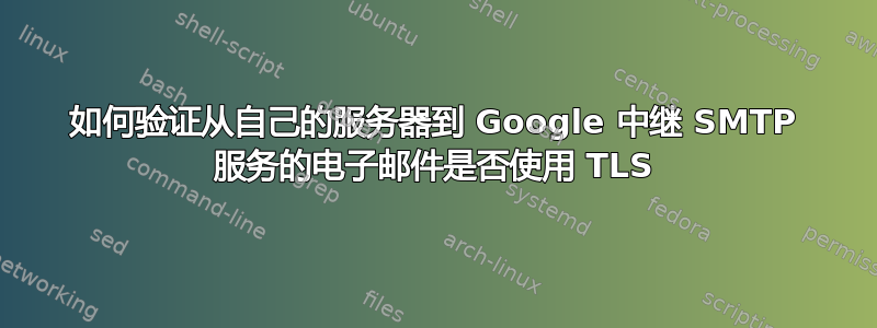 如何验证从自己的服务器到 Google 中继 SMTP 服务的电子邮件是否使用 TLS