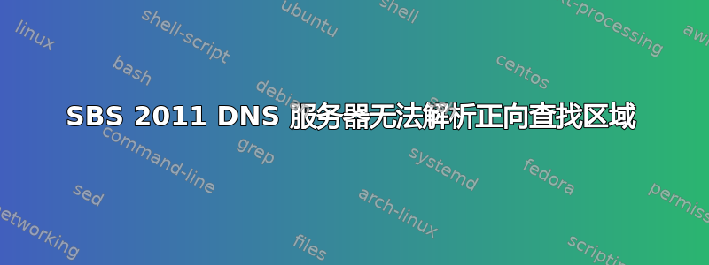 SBS 2011 DNS 服务器无法解析正向查找区域