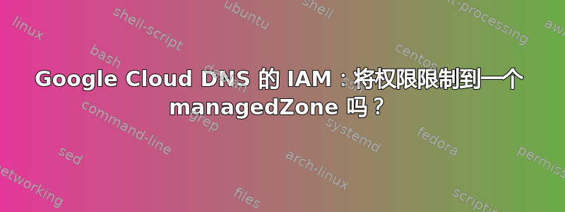 Google Cloud DNS 的 IAM：将权限限制到一个 managedZone 吗？