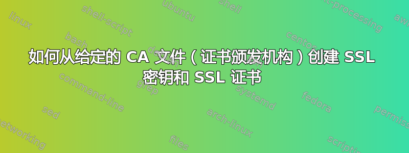 如何从给定的 CA 文件（证书颁发机构）创建 SSL 密钥和 SSL 证书