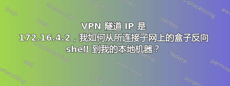 VPN 隧道 IP 是 172.16.4.2，我如何从所连接子网上的盒子反向 shell 到我的本地机器？