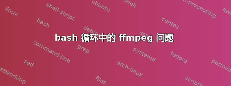 bash 循环中的 ffmpeg 问题