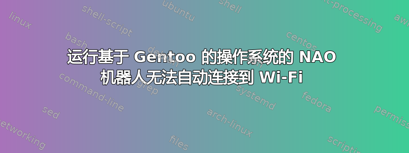 运行基于 Gentoo 的操作系统的 NAO 机器人无法自动连接到 Wi-Fi