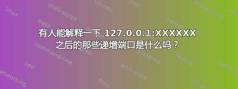 有人能解释一下 127.0.0.1:XXXXXX 之后的那些递增端口是什么吗？