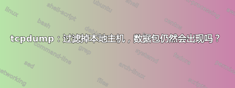 tcpdump：过滤掉本地主机，数据包仍然会出现吗？