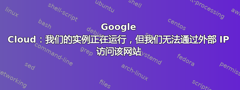 Google Cloud：我们的实例正在运行，但我们无法通过外部 IP 访问该网站